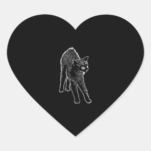 Angry cat heart sticker