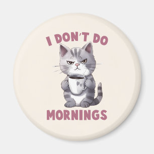 Angry Cat - I Don't Do Mornings Magnet