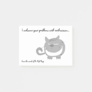 Angry Cat "I Welcome Your Problems" Funny Custom Post-it Notes