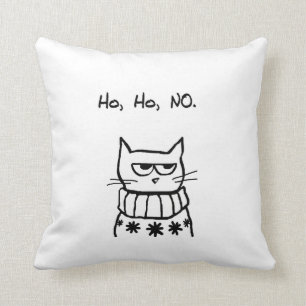 Angry Cat in a Christmas Sweater - Funny Cat Xmas Cushion
