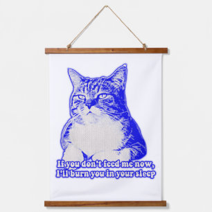 Angry cat meme for cat lovers and cat owners hanging tapestry
