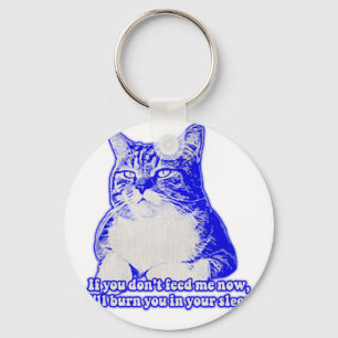 Angry cat meme for cat lovers and cat owners key ring