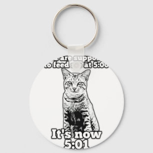 Angry cat meme for cat owners and kitten lovers key ring