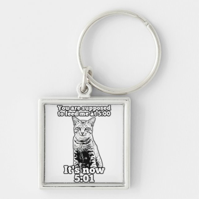 Angry cat meme for cat owners and kitten lovers key ring (Front)