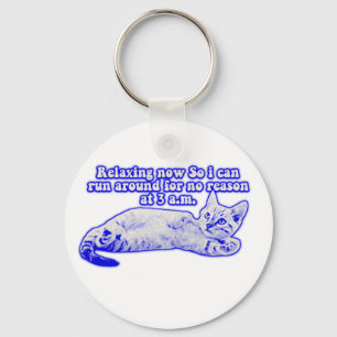 Angry cat meme for cat owners and kitty lovers key ring