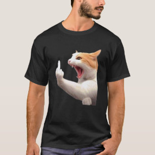 Angry Cat Middle Finger Meme Funny Catcore for Gen T-Shirt