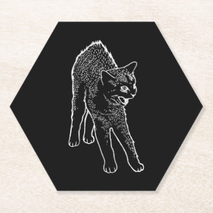 Angry cat  paper coaster