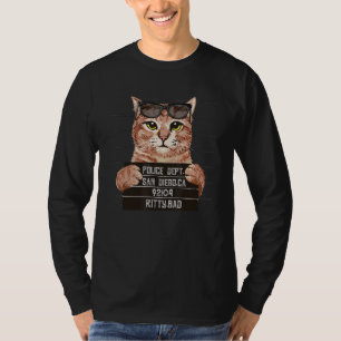 Angry Cat Police Photo T-Shirt