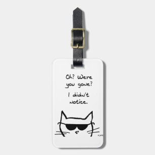 Angry Cat Pouts When You're Gone Luggage Tag