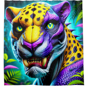 Angry Cat Shower Curtain