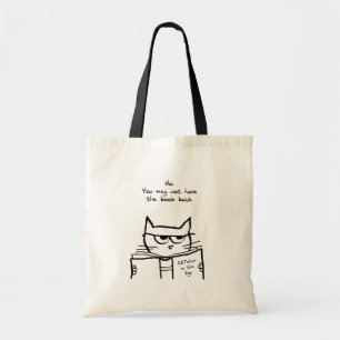 Angry Cat Steals Your Book - Funny Cat Tote Bag