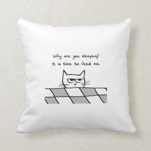 Angry Cat Wants to be Fed Cushion