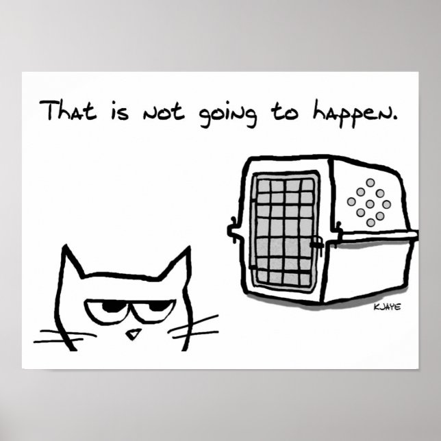 Angry Cat will NOT be going to the Vet Poster (Front)