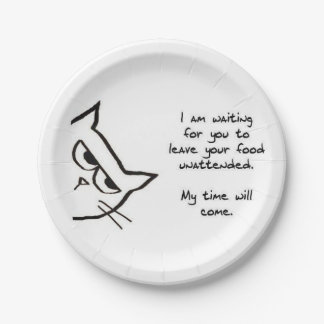 Angry Cat Will Steal Your Food - Funny Paper Plate