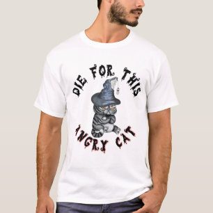 Angry Cat Witch Halloween Gothic T-Shirt