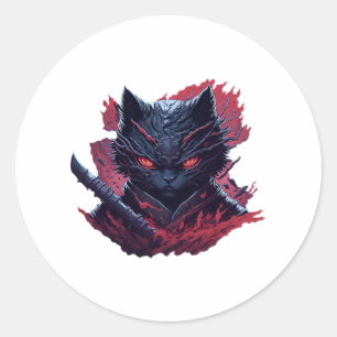 Angry Cats Classic Round Sticker