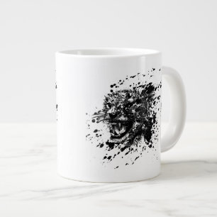 Angry Cheetah in Black Splash Pick Your Background Large Coffee Mug
