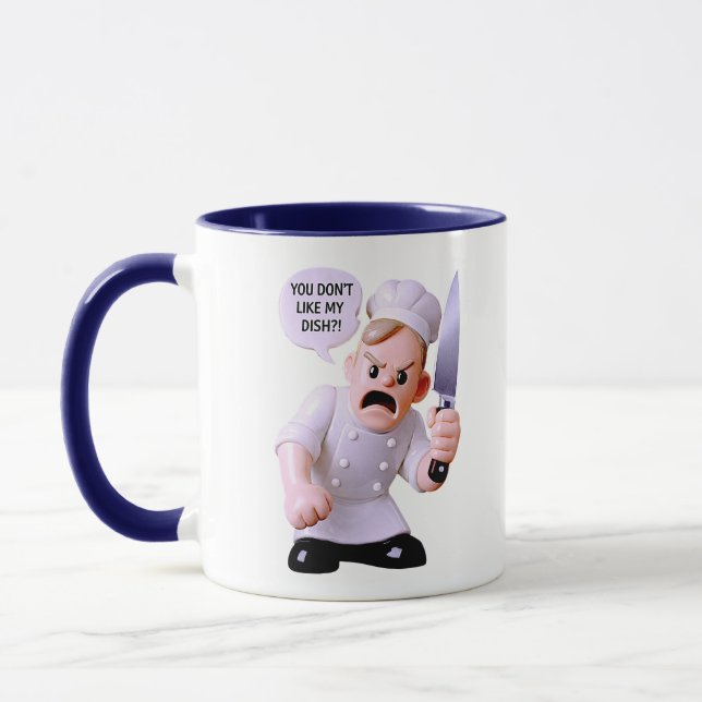 Angry Chef Funny Kitchen Cartoon Mug (Left)