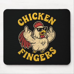 Angry Chicken Flipping Off Middle Fingers Pun Cluc Mouse Pad