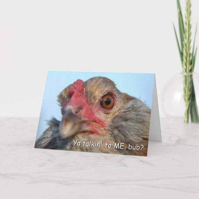 Angry Chicken Greeting Card (Front)