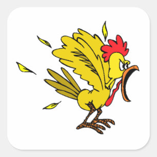 Angry Chicken Square Sticker