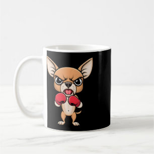 Angry Chihuahua Dog With Boxing Gloves Funny Pet Coffee Mug