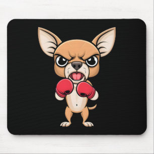 Angry Chihuahua Dog With Boxing Gloves Funny Pet Mouse Pad