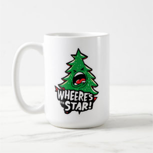 Angry Christmas Tree Shouting – Where’s the Star? Coffee Mug