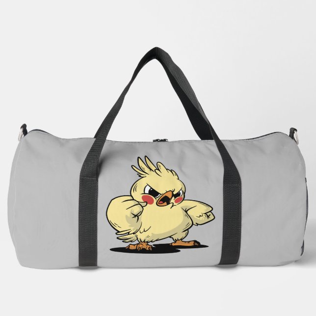 Angry cockatoo design duffle bag (Front)