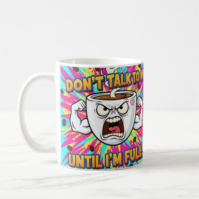 Angry Coffee Cup Funny Cartoon (Left)