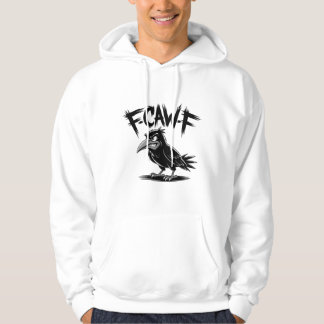 Angry Crow “F-CAW-F” – Edgy Cartoon Bird Design Hoodie