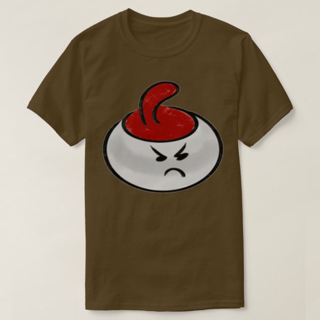 Angry Curling Rock Dark Grey T-Shirt (Design Front)