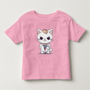 Angry Cute Cat Design Toddler T-Shirt
