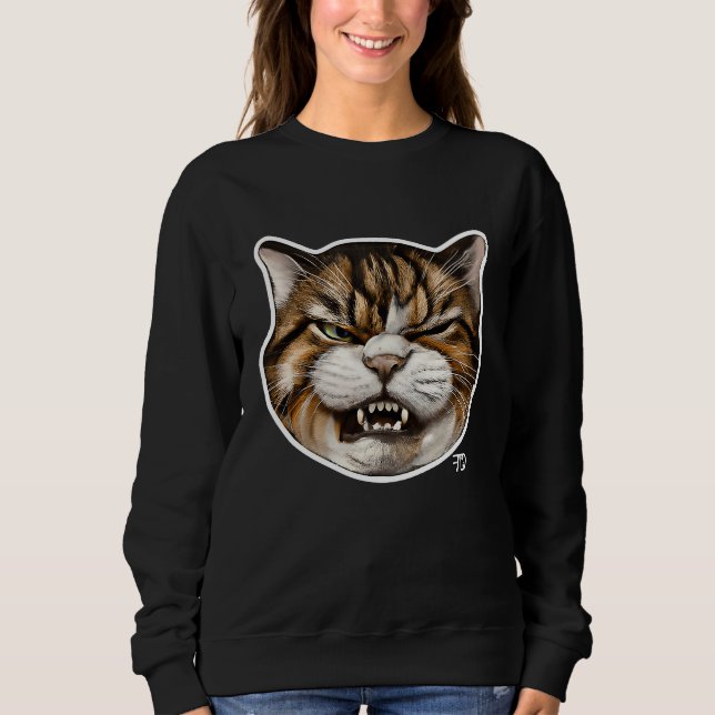 Angry cute Cat With Bad Mood   1 Sweatshirt (Front)