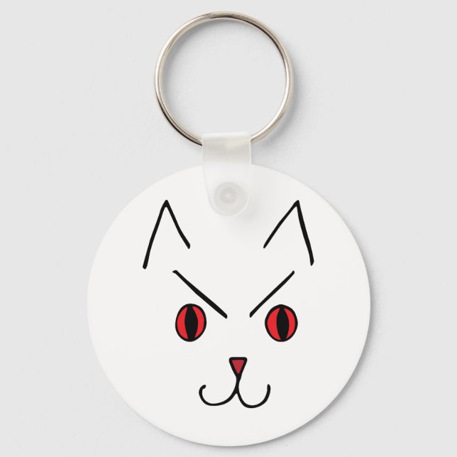 Angry Demon Cat Key Ring (Front)
