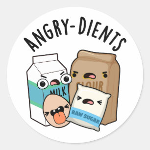 Angry-dients Funny Baking Pun Classic Round Sticker