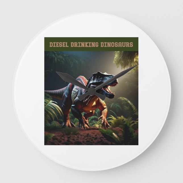 Angry Dino Large Clock (Front)