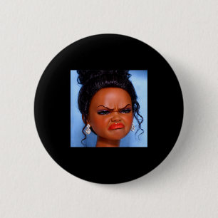 Angry disgusted black doll face meme Angry disgust 6 Cm Round Badge