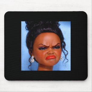 Angry disgusted black doll face meme Angry disgust Mouse Pad