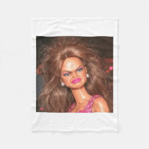 Angry Disgusted Sassy Doll Face Meme Reaction Gen Fleece Blanket