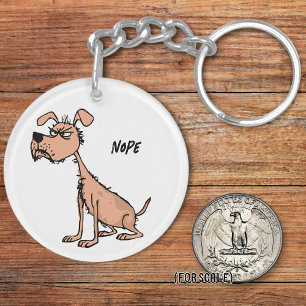 Angry Dog Drawing Sarcastic Phrase Bag Charm Key Ring