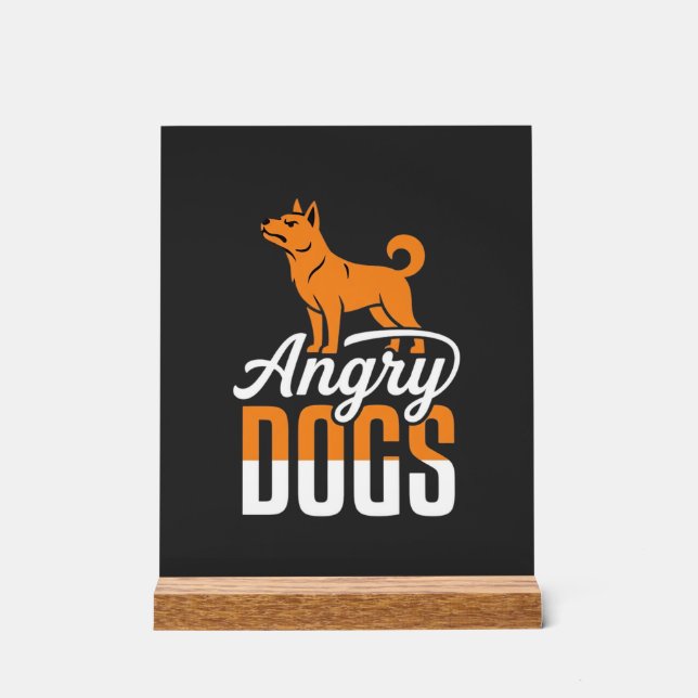 Angry Dogs Vector Mascot Acrylic Sign (Front)