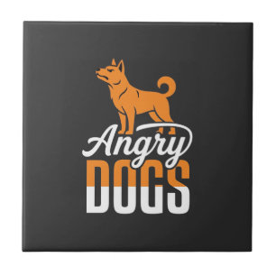Angry Dogs Vector Mascot Ceramic Tile