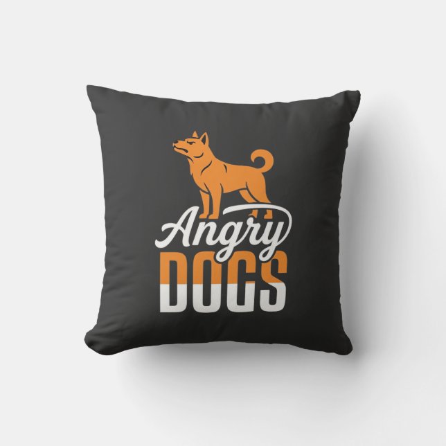 Angry Dogs Vector Mascot Cushion (Front)