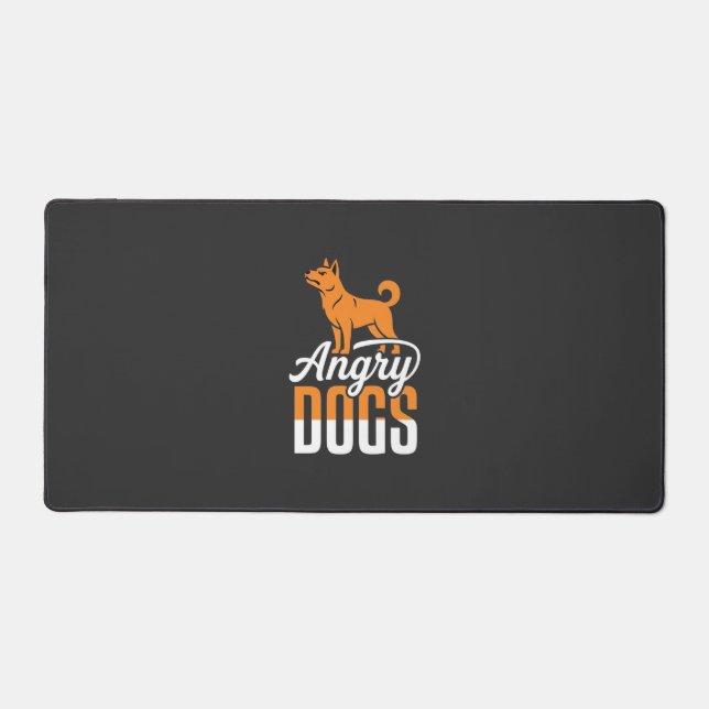 Angry Dogs Vector Mascot Desk Mat (Front)