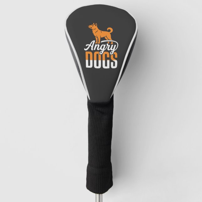 Angry Dogs Vector Mascot Golf Head Cover (Front)