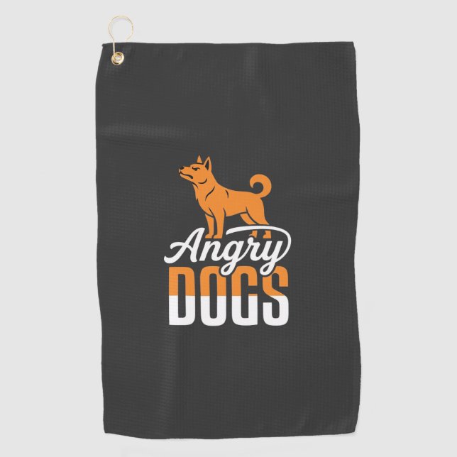 Angry Dogs Vector Mascot Golf Towel (Front)
