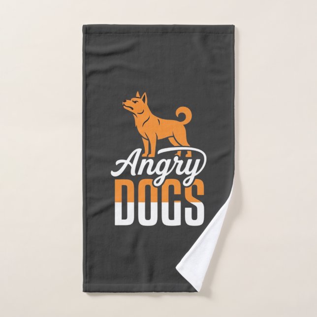 Angry Dogs Vector Mascot Hand Towel (Hand Towel)