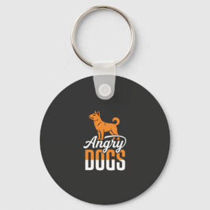 Angry Dogs Vector Mascot Key Ring
