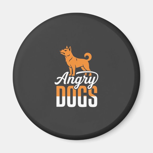 Angry Dogs Vector Mascot Magnet (Front)